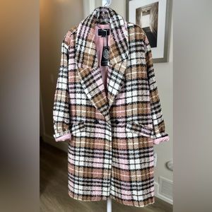 NWT Bernardo Pink & Brown Plaid jacket, XXL